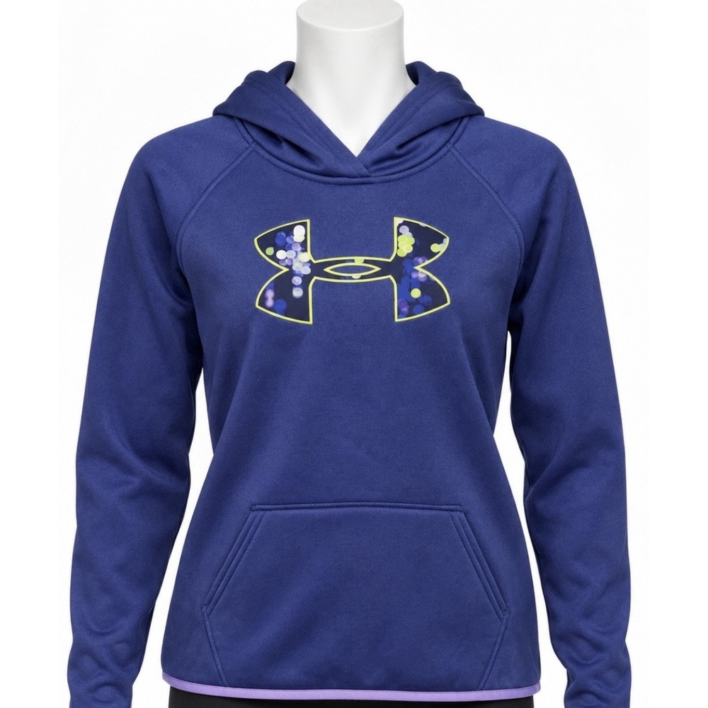 UNDER ARMOUR Girls Deep Purple Jacket Hoodie Pullover Size Large 14 16 Athletic